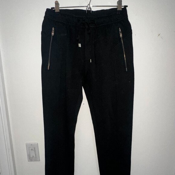 MARFINI Black Jogger Pants with Zipper Pockets | Casual Lounge Sweatpants Size M - Picture 1 of 5